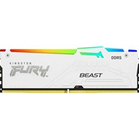 Kingston FURY Beast KF564C32BWA-32 32GB (1x32GB) RGB White System Memory, 6400MT/s, DDR5, CL32, DIMM, AMD EXPO Certified Kingston FURY Beast KF564C32BWA-32 32GB (1x32GB) RGB White System Memory, 6400MT/s, DDR5, CL32, DIMM, AMD EXPO Certified